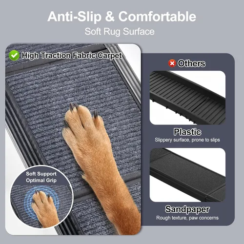 Vista 6 de Rampa para perros para coche camión de 63 pulgadas de largo x 17