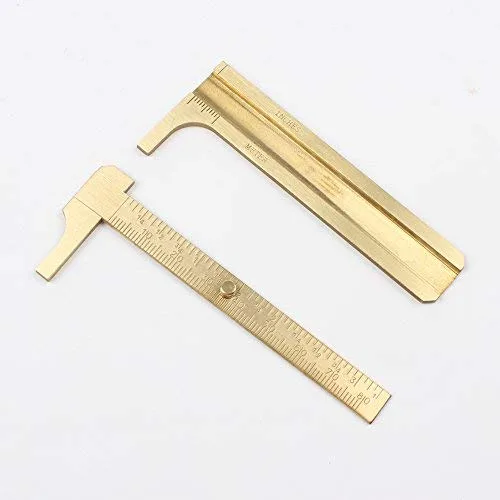 Vista 5 de Mini pinza deslizante de latón de 3.150 in de doble escala para medir piedras preciosas y componentes de joyería