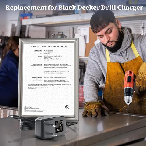 Vista 4 de Cargador de 12 V para destornillador Black & Decker adaptador de CA para Black & Decker GCO1200 GC01200 GCO1200 GCO1200CL taladro inalámbrico fuente