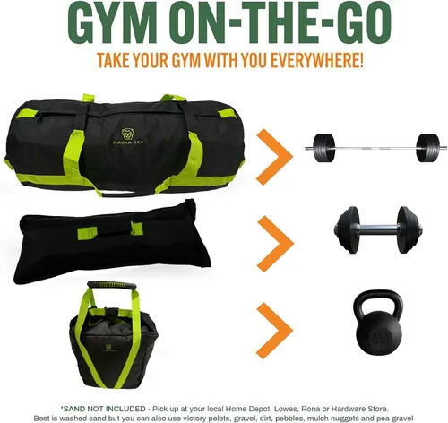 Vista 2 de Sandbags for Working Out - 50 to 90 lbs - Adjustable Heavy Duty Equipment for Weight Training - 1 Outer, 3 Inner Sandbags - Portable Tough Workout