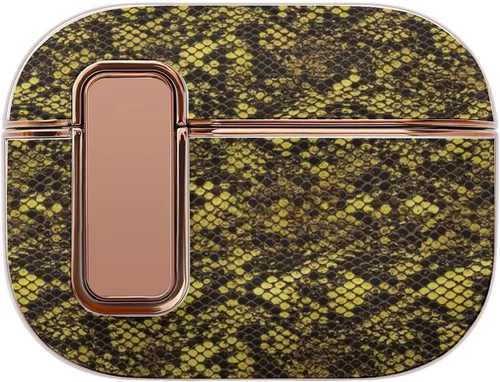 Vista 15 de Funda para auriculares compatible con Airpods Pro 2, estampado de leopardo de guepardo, plástico, con bloqueo, protección a prueba de golpes