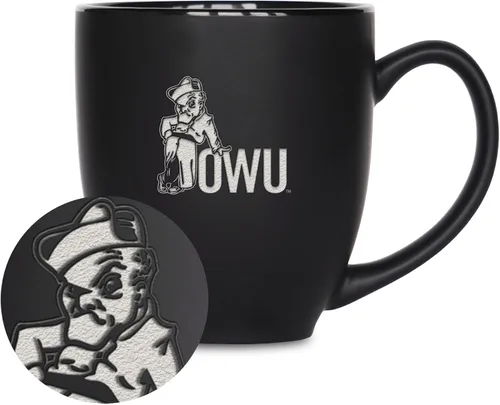 Vista 230 de Rico Industries - Taza de cerámica mate negra con grabado láser estándar de 15oz para NCAA (escuelas T & U) - Para bebidas calientes o frías