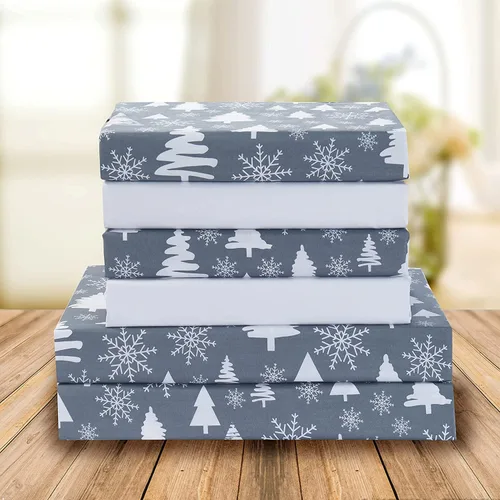 Vista 10 de Elegant Comfort Juego de sábanas de 4 piezas estampadas navideñas, 1500 hilos, material transpirable y súper suave, resistente a las arrugas