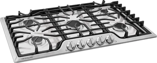 Vista 3 de Frigidaire Gallery Placa de Cocina de Gas de Acero Inoxidable de 36 Pulgadas, Estufa de 5 Quemadores con Kit de Conversión de Propano Líquido