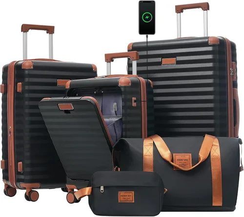Vista 54 de Merax Equipaje Sets 2 piezas Hardshell 20&28 IN Maleta Set con bolsa de lona