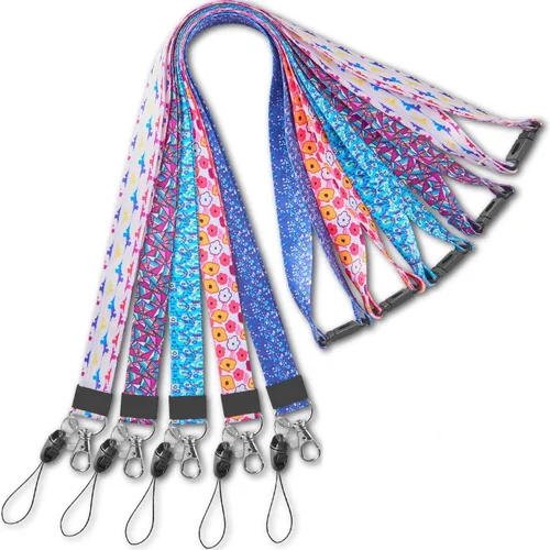Vista 9 de YOUOWO Paquete de 5 bonitos cordones para mujeres y niños, tarjetas de identificación y portatarjetas, ancho de 0.79 pulgadas (0.8 in)