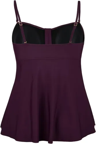 Vista 3 de Hilor Flyaway Tankini Top Bandeau - Traje de baño fluido con control de abdomen para mujer