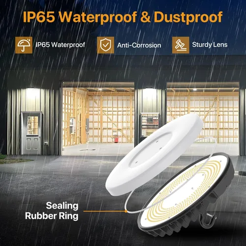 Vista 6 de Luces LED inteligentes UFO de 150 W con control remoto multifunción Smart LED Shop Lights - Micware Motion Sensor 18000LM 10%-100% Dimmable IP65