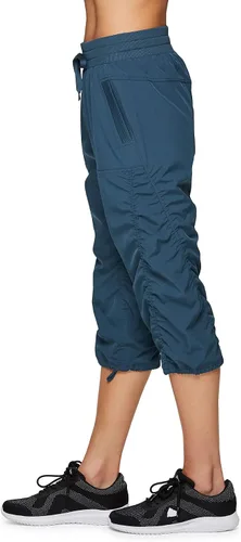 Vista 4 de RBX Active - Pantalón capri de cuerpo ligero y tejido elástico con cordón, moda para la mujer