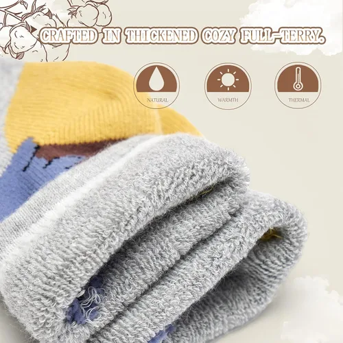 Vista 5 de Calcetines de invierno para niños calcetines térmicos de rizo para niños paquete de 6