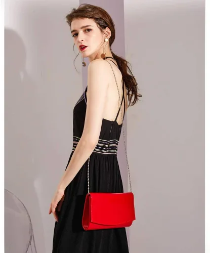 Vista 3 de WALLYN'S Carteras de charol para mujer, bolsos de mano de moda, bolso de noche, color sólido