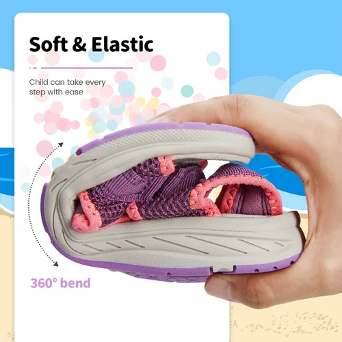 Vista 5 de Kids Sandals for Boys & Girls Athletic Open Toe Summer Sports Sandals Beach Hiking Water Shoes for Unisex Child (Little KidsBig Kids)