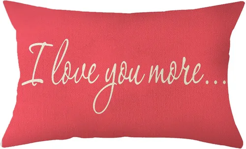 Vista 11 de Ogiselestyle Fundas de almohada de granja con frases I Love You More de 12 x 20 pulgadas, fundas de almohada lumbares decorativas para el hogar Beige