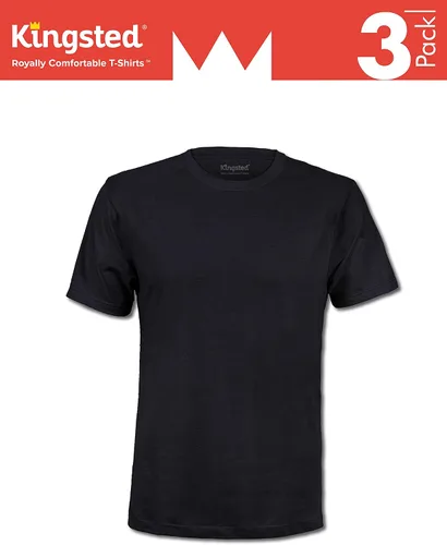 Vista 4 de Kingsted - Paquete de camisetas para hombre, cómodas, suaves, premium, ajuste clásico