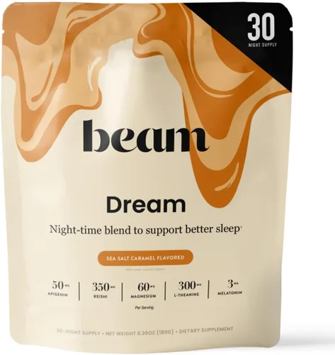Vista 8 de Beam Dream Polvo para Dormir, L-Teanina, Apigenina, Reishi y Magnesio, Ayuda Natural para Dormir Certificada por Terceros & Suplemento