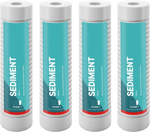 Vista 11 de NU Aqua Reemplazo de filtro de sedimentos de ósmosis inversa – Cartucho universal de sistema de filtración de agua RO de 10 pulgadas de 5 micras – 1