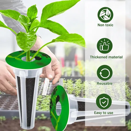 Vista 4 de DECYOOL Cápsulas de semillas de jardín, kit de 48 cápsulas hidropónicas: kit de cultivo de cualquier cosa con 12 cestas de cultivo, 12 esponjas