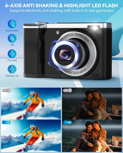Vista 8 de Cámara digital 5K Cámaras de 56MP para fotografía Autofoco, zoom óptico 10X