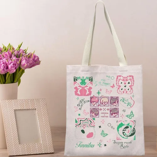 Vista 6 de BWWKTOP K-Pop TXT Tote Bag Corea Band Fans Regalos Grupo Coreano Álbum Bandolera K-Pop TXT Merch