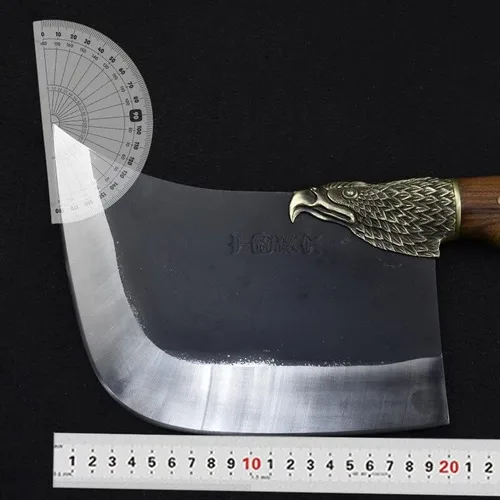 Vista 5 de Cuchillo de carnicero para carne, 8 pulgadas de forja afilada a mano de corte de huesos de corte de huesos Cuchillo de chef para el hogar