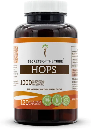 Vista 5 de Secrets of the Tribe Lúpulo 60 Cápsulas, 1000 mg, Lúpulo (Humulus Lupulus) Flor Seca (60 Cápsulas)