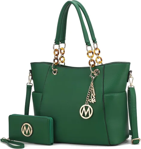 Vista 45 de MKF Collection - Juego de bolsa de mano para mujer, con cartera y asa superior, de piel vegana
