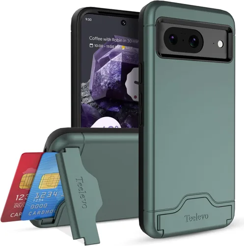 Vista 16 de Funda tipo cartera para Google Pixel 7a, funda de doble capa con ranura para tarjeta y soporte para Google Pixel 7a - Púrpura
