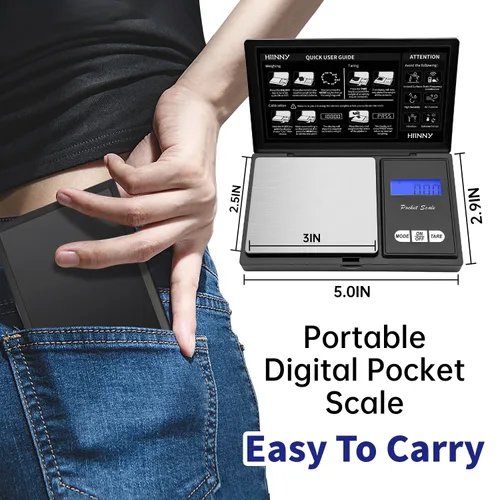 Vista 2 de Báscula digital de bolsillo de 7.05 oz/0.00 oz, báscula pequeña de alta precisión para joyería, mini, hierba, moneda, oro, comida de viaje portátil