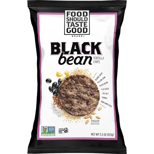 Vista 4 de Food Should Taste Good Chips de tortilla, 5.5 onzas, paquete de 6 (frijol negro)