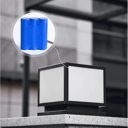 Vista 5 de Luces de poste al aire libre, luz solar de pilar IP55 para exteriores, impermeable, luz de pared cuadrada de metal, luz de poste de puerta de metal