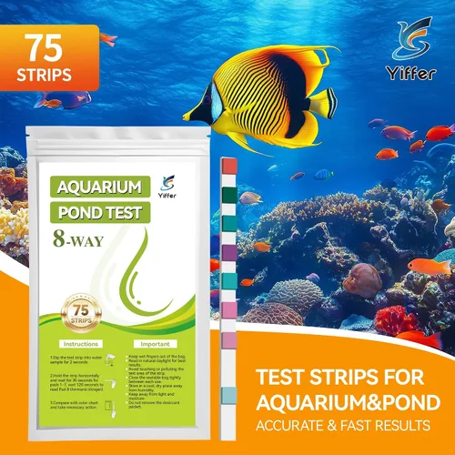 Vista 3 de Tiras de prueba de acuario de 8 vías con amoníaco-75CT para peceras
