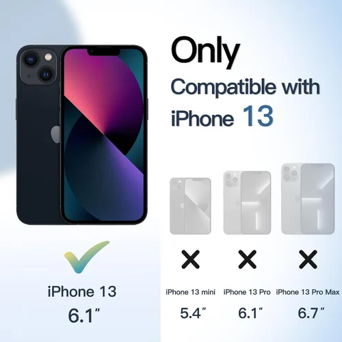 Vista 2 de JETech Funda magnética para iPhone 13 de 6.1 pulgadas, compatible con MagSafe, a prueba de golpes, marco de TPU mate de color sólido, parte trasera