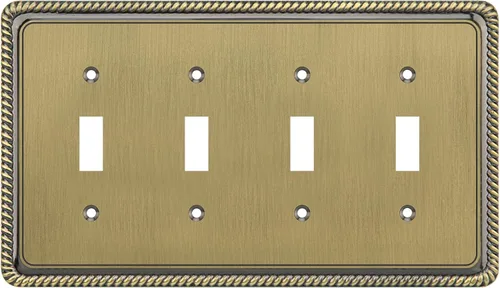 Vista 19 de Henne Bery Rope Edge - Placa decorativa de pared para interruptor (placa lisa, 2 unidades, bronce antiguo)