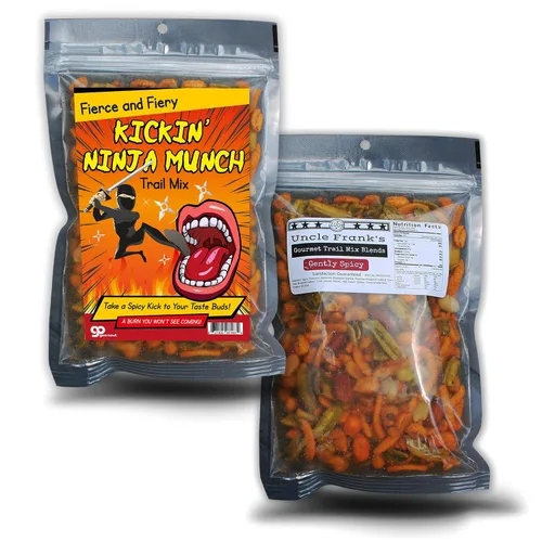 Vista 5 de Kickin' Ninja Munch Spicy Trail Mix - Divertido diseño ninja - Regalos comestibles para hombres - Mezcla picante, fabricado en los Estados Unidos
