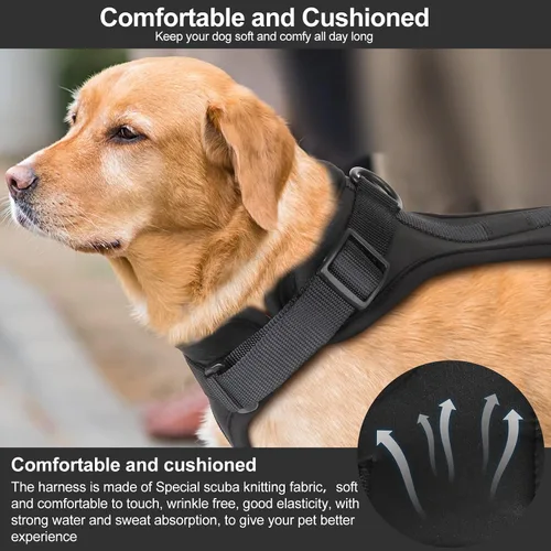 Vista 4 de Wisedog Arnés Ligero Sin Tirones para Perro: Arnés de Chaleco de Malla Transpirable Ajustable para Mascotas con Cojín Suave y Cómodo, para Perros