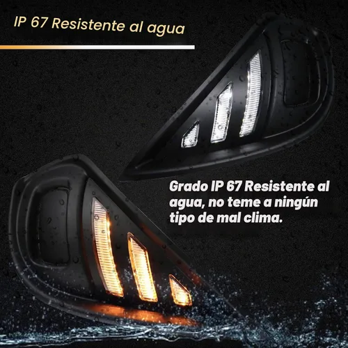 Vista 4 de Juego de luces LED de parachoques delantero con conmutación blanca/ámbar para niebla y circulación diurna con función de señal intermitente LED