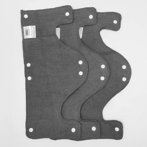 Vista 2 de Gorro Duro de Gran Tamaño en Color Gris Oscuro, Forro de Sombrero Duro Reutilizable y Lavable de Terry de Algodón, Se Ajusta con Snap-On, 3 Piezas