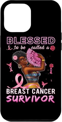 Vista 25 de iPhone 13 Pro Max Camisas afroamericanas contra el cáncer de mama para mujeres Blessed Survivor Case