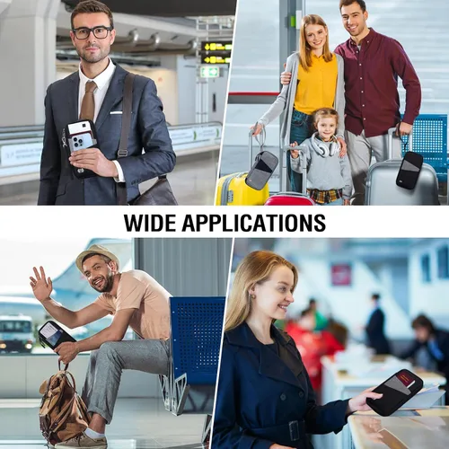Vista 9 de BKNOOU Soporte para pasaporte familiar con bloqueo Rfid, organizador de documentos de viaje, soporte impermeable para pasaporte de viaje, soporte