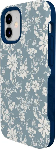 Vista 6 de Casely Funda para iPhone 12 Mini Té de la tarde Floral azul Diseño protector audaz Compatible con MagSafe