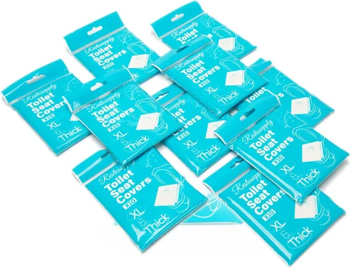 Vista 5 de 40 fundas de asiento de inodoro desechables extra grandes y gruesas para viajes al aire libre Porta Potty (40)