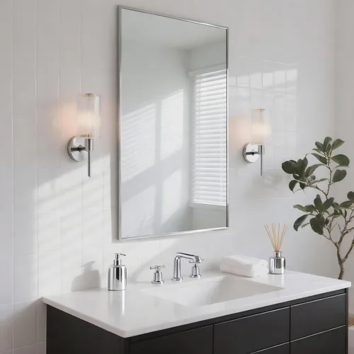 Vista 13 de 24x24 Inch Black Bathroom Mirror for Wall, Aluminum Frame Rectangle Rectangular Vanity Mirror, Modern Large for Bedroom, Living Room, Horizontal or
