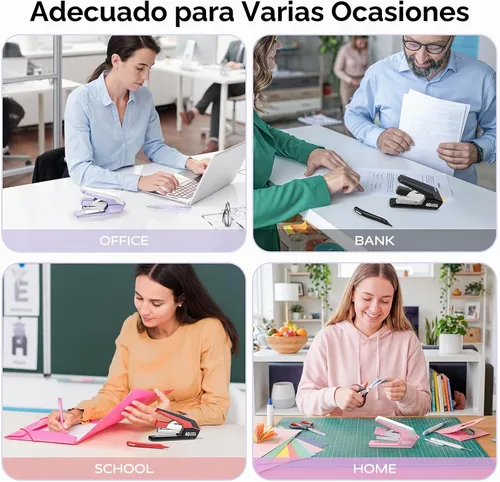 Vista 8 de Marsrock Grapadora resistente para escritorio con 40-50 hojas, 2000 grapas Azul