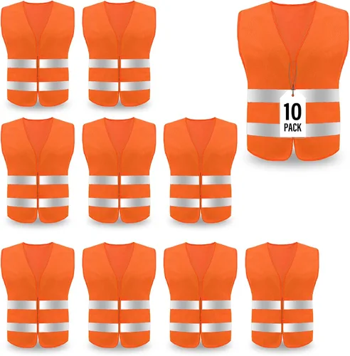 Vista 13 de Chaleco de seguridad, chaleco reflectante de alta visibilidad para hombres, trabajo, ciclismo, corredor, topógrafo, voluntario, carretera