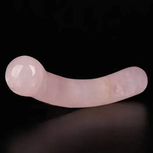 Vista 4 de BEINUANCRYSTAL - Rodillo curvo de cuarzo rosa de cristal natural de 170 a 7.087 in para mujer, color rosa