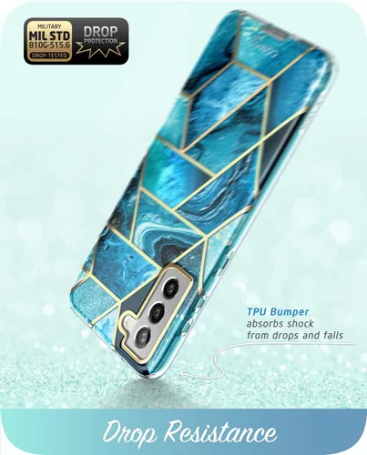 Vista 4 de i-Blason Cosmo Series - Funda para Samsung Galaxy S21 FE 5G (versión 2022), funda protectora delgada y elegante con protector de pantalla integrado