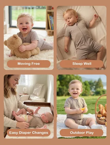 Vista 7 de JunNeng Viscose from Bamboo Baby Sleeper, Short Sleeve Romper Jumpsuit