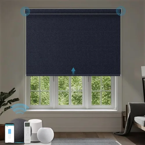 Vista 29 de Persiana Motorizada, Compatible con Homekit Thread-Enabled, Persianas Inteligentes 100% Opacas con Control Remoto, Persiana Enrollable Eléctrica