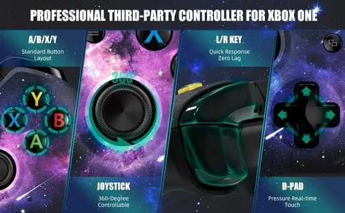 Vista 7 de FYSIKA Wireless Custom Controller Compatible with Xbox OneXbox Series XXbox Series SWindowsAndroidPC Gamepad Nebula Design with Enhanced