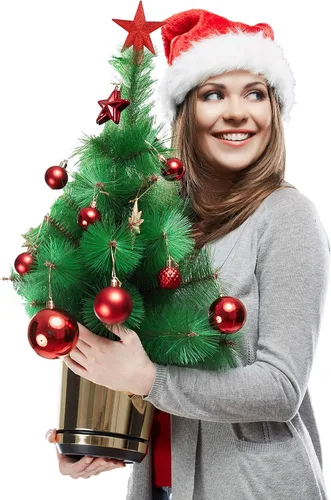 Vista 2 de Ornativity Adorno de Estrella con Purpurina para la Copa del Árbol - Rojo Navideño Decorativo para Mesa de Escritorio Mini Árboles Adornos
